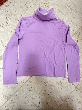 Lavender Turtleneck Long-Sleeve Top